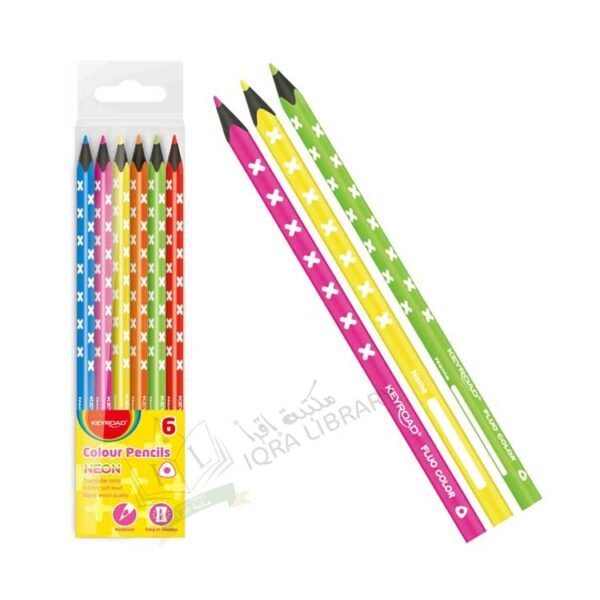 الوان خشب 6 لون نيون -كى رود Pencil Colors Neon-KeyRoad
