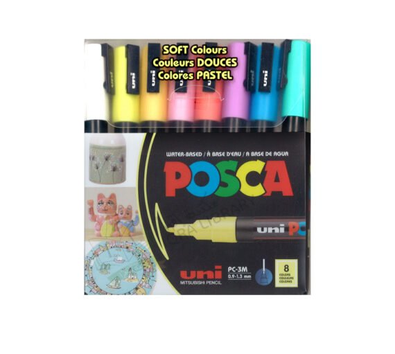 POSCA 8-Color Paint Marker Set, PC-3M 0.9-1.3 MM مجموعة أقلام تلوين 8 ألوان من بوسكا
