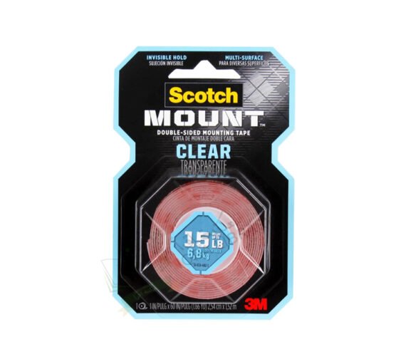 3M Scotch Permanent Heavy-Duty Mounting Tape (2.5 × 152.4 cm, Clear)