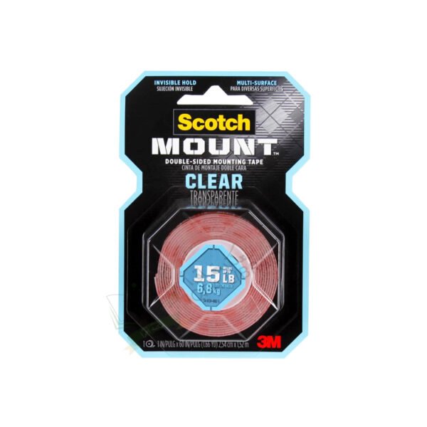 3M Scotch Permanent Heavy-Duty Mounting Tape (2.5 × 152.4 cm, Clear)